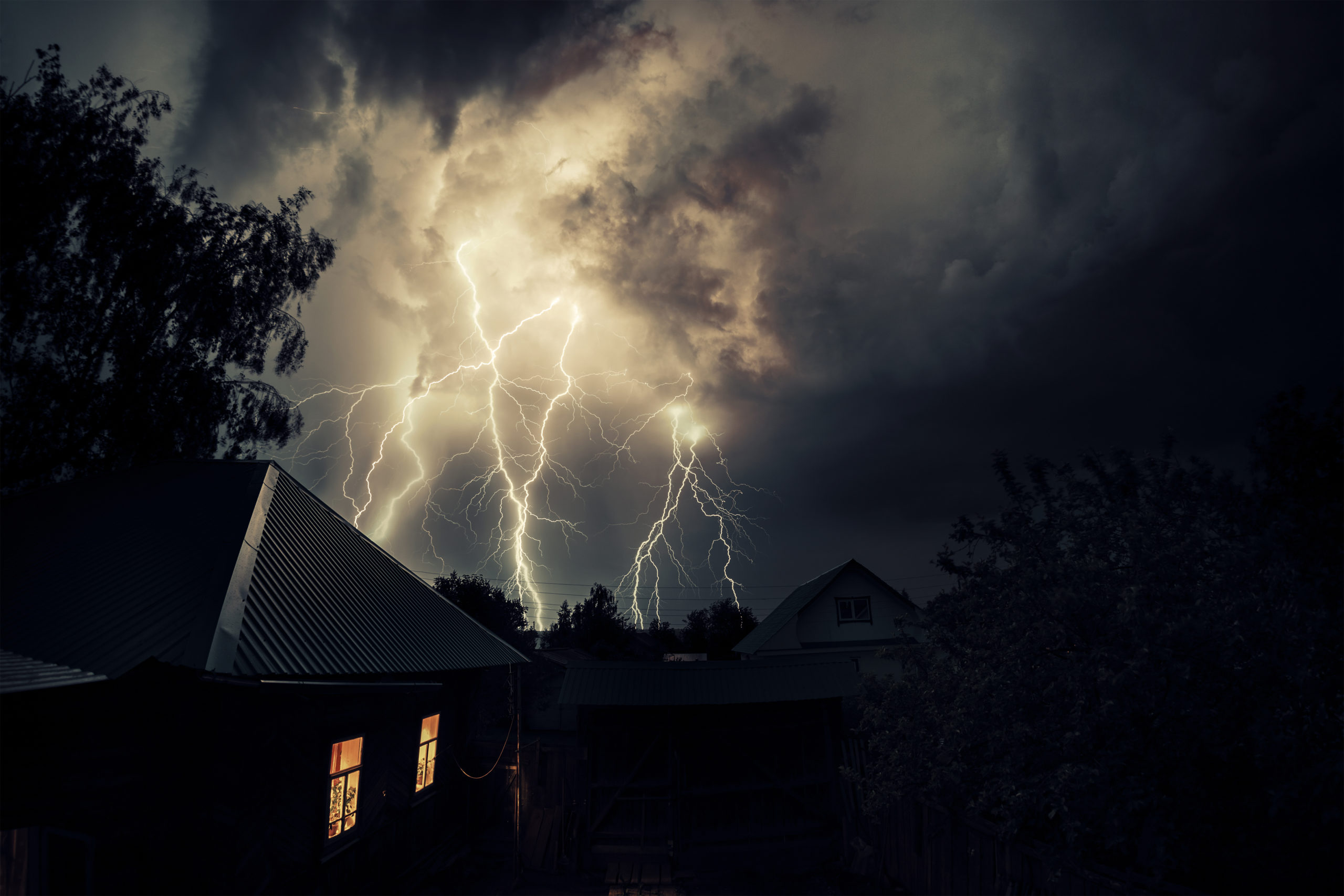 A House's lights remain on thanks to a Redback Smart Battery during a lighting storm