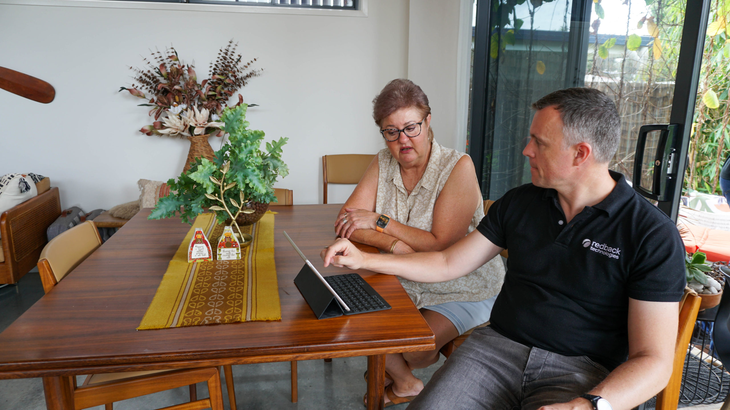 Redback's CEO Patrick Matweew discusses how Loretta's home is running at 99% sustainability.