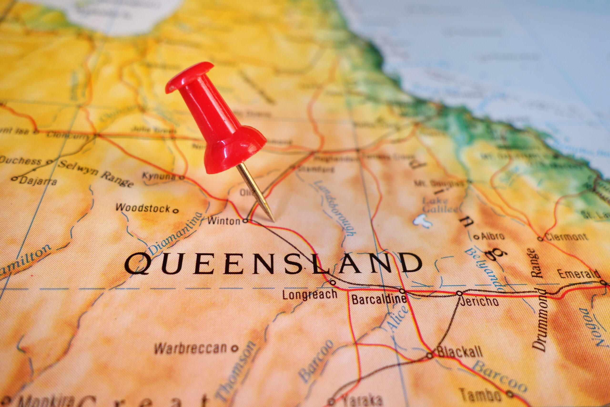 Pushpin Marking on map of Queensland